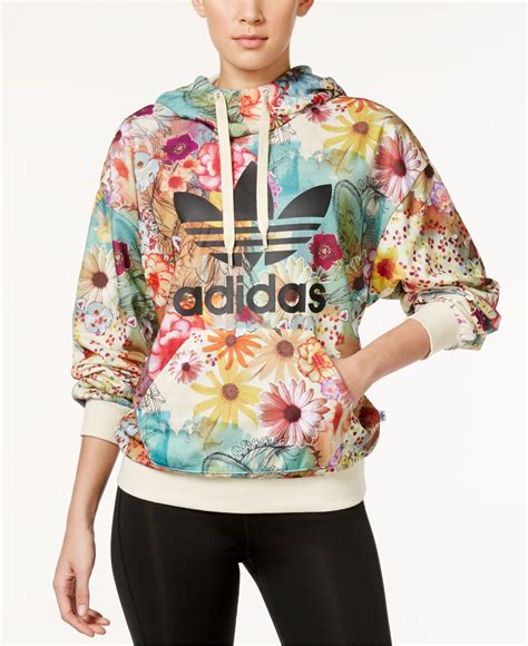 adidas floral print hoodie|adidas embroidered hoodie.